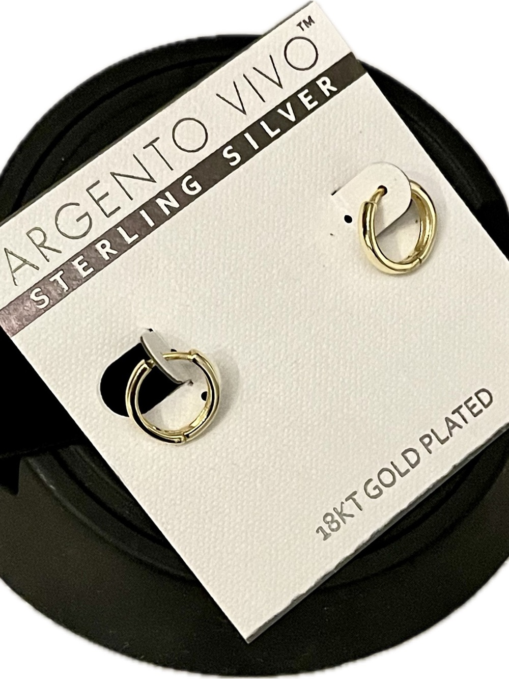 Argento Vivo 18KT Gold Plated Small Hoop Earrings